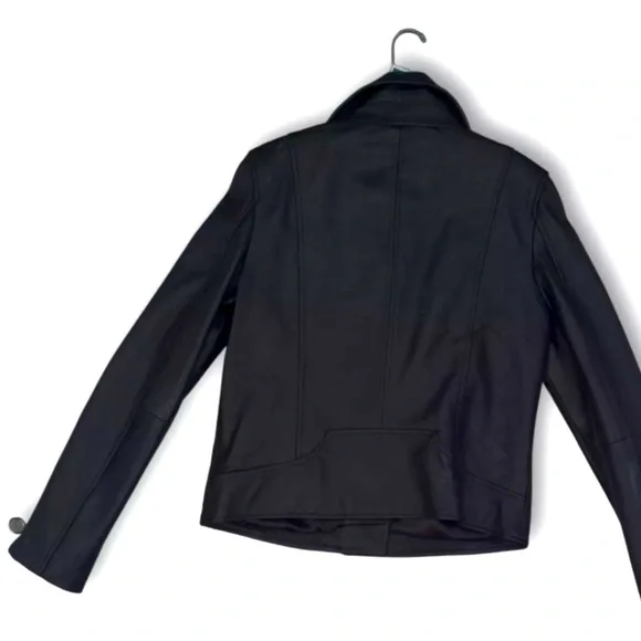 NEW [Sam Edelman] Black Long Sleeve Full Zipped Pockets Biker Womens Jacket Sz S - Picture 7 of 12